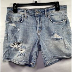 Pilcro and the Letterpress Anthropologie Hyphen Distressed Jean Shorts Size 27